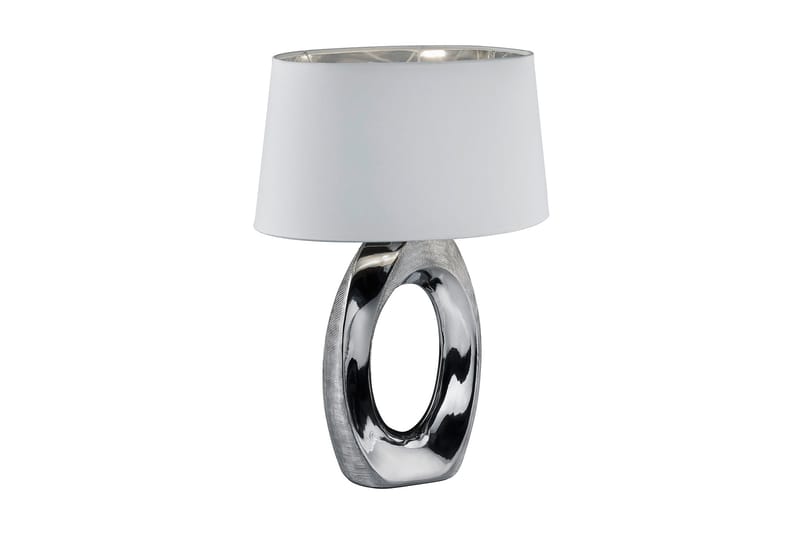 Trio Lighting Taba bordslampa 52cm E27 silver/vit - Silver/Vit - Sovrumslampa - Bordslampor