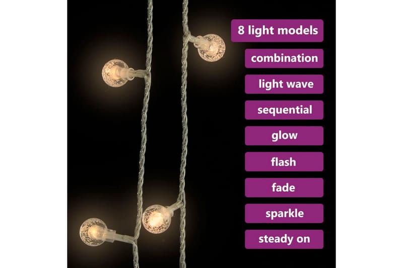 Ljusslinga 40 m kulor 400 lysdioder varmvit 8 funktioner - be Basic - Belysning & el - Inomhusbelysning & lampor - Dekorationsbelysning - Ljusslinga