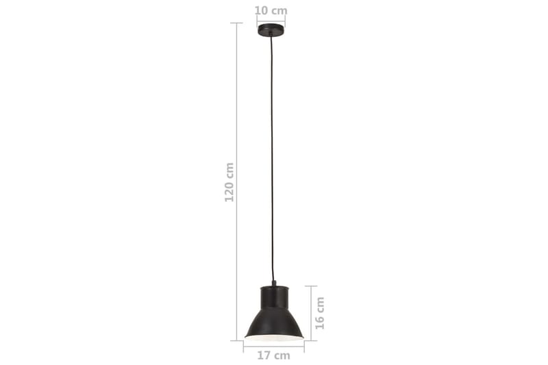 Hänglampa industriell 25 W svart rund 17 cm E27 - Svart - Taklampa kök - Fönsterlampa hängande - Fönsterlampa - Pendellampor & hänglampor - Sovrumslampa - Vardagsrumslampa