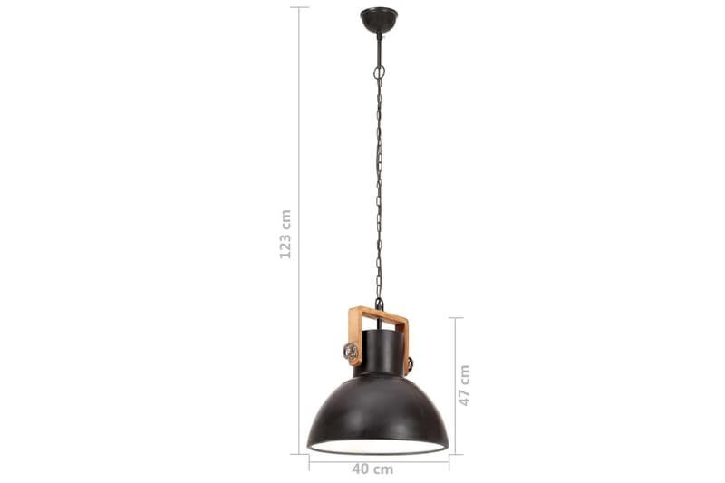 Hänglampa industriell 25 W svart rund 40 cm E27 - Svart - Taklampa kök - Fönsterlampa hängande - Fönsterlampa - Pendellampor & hänglampor - Sovrumslampa - Vardagsrumslampa