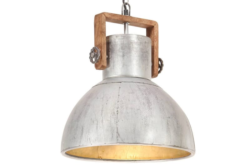 Hänglampa industriell vintage 25 W silver rund 40 cm E27 - Silver - Taklampa kök - Fönsterlampa hängande - Fönsterlampa - Pendellampor & hänglampor - Sovrumslampa - Vardagsrumslampa