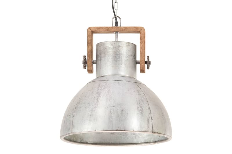 Hänglampa industriell vintage 25 W silver rund 40 cm E27 - Silver - Taklampa kök - Fönsterlampa hängande - Fönsterlampa - Pendellampor & hänglampor - Sovrumslampa - Vardagsrumslampa