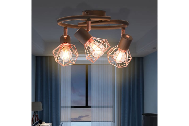 Taklampa med 3 spotlights E14 svart och koppar - Svart - Taklampa kök - Fönsterlampa hängande - Fönsterlampa - Pendellampor & hänglampor - Sovrumslampa - Vardagsrumslampa
