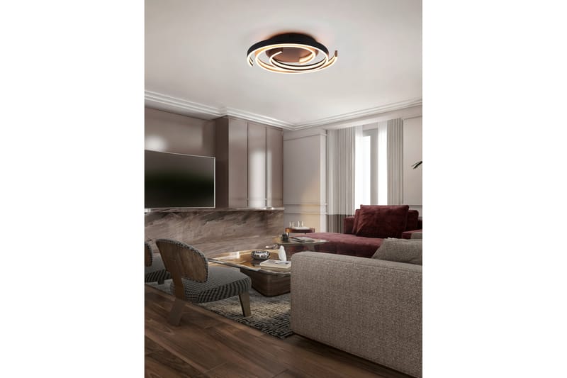 Trio Lighting Caya LED plafond mattmässing - Taklampa kök - Fönsterlampa hängande - Fönsterlampa - Pendellampor & hänglampor - Sovrumslampa - Vardagsrumslampa