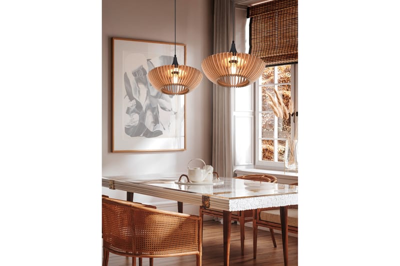 Trio Lighting Colino taklampa E27 trä/ antracit - Taklampa kök - Fönsterlampa hängande - Fönsterlampa - Pendellampor & hänglampor - Sovrumslampa - Vardagsrumslampa