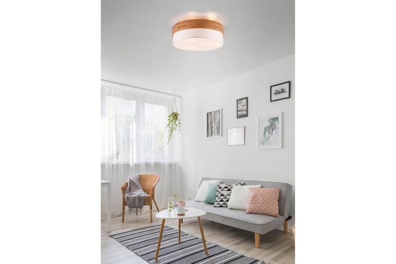 Trio Lighting Seasons plafond 50 cm E14 vit/ trä - Taklampa kök - Fönsterlampa hängande - Fönsterlampa - Pendellampor & hänglampor - Sovrumslampa - Vardagsrumslampa