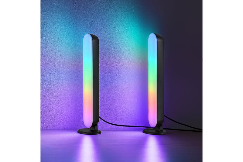 Game LED Bordslampa 2-pack svart RGB - Svart - Belysning & el - Inomhusbelysning & lampor - Fönsterlampa - Fönsterlampa på fot