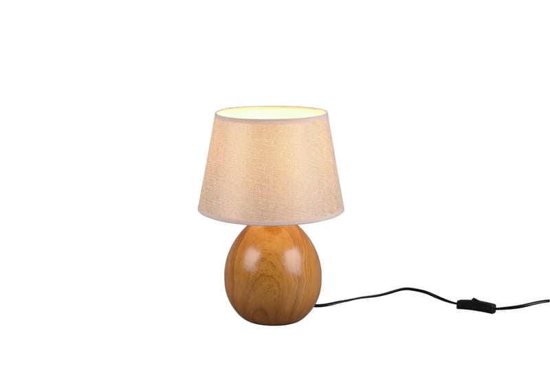Trio Lighting Luxor bordslampa 35cm E27 beige/ trä - Fönsterlampa på fot - Sovrumslampa - Sänglampa bord - Fönsterlampa - Bordslampor - Vardagsrumslampa