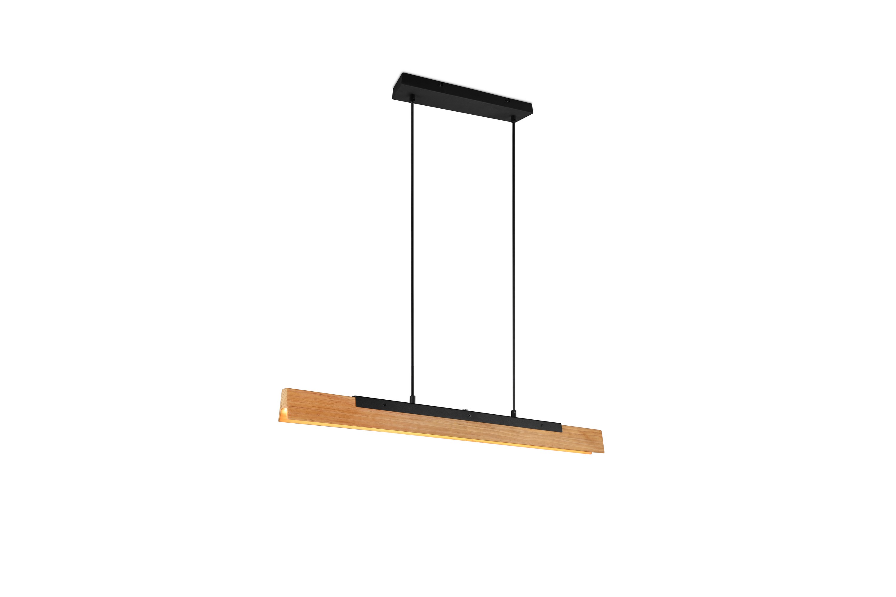 Trio Lighting Kerala LED taklampa mattsvart/ trä - 341610132