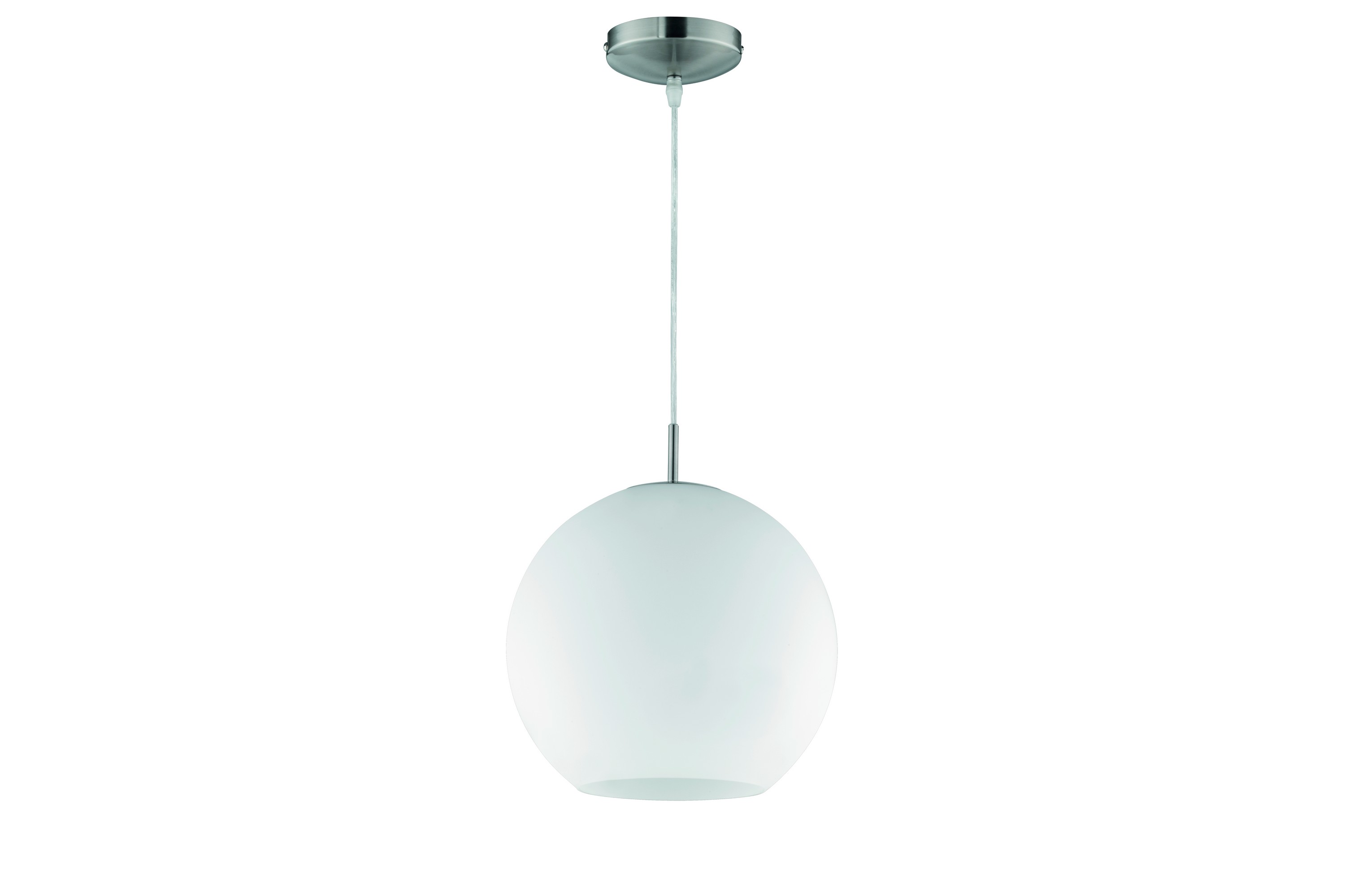 Trio Lighting Moon taklampa 30cm E27 borstad stål/ vit - R30153007