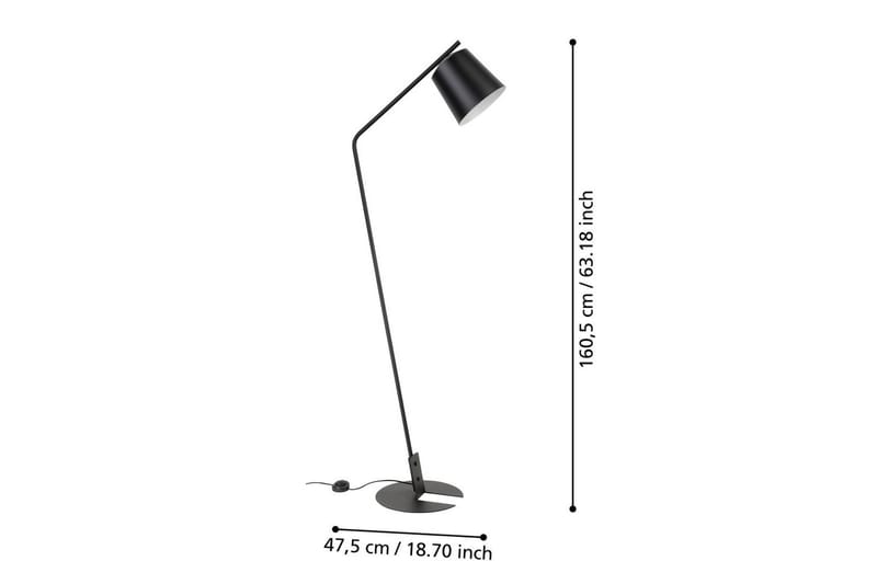 Golvlampa Eglo Oneda - Svart/Vit - Belysning & el - Inomhusbelysning & lampor - Sovrumslampa