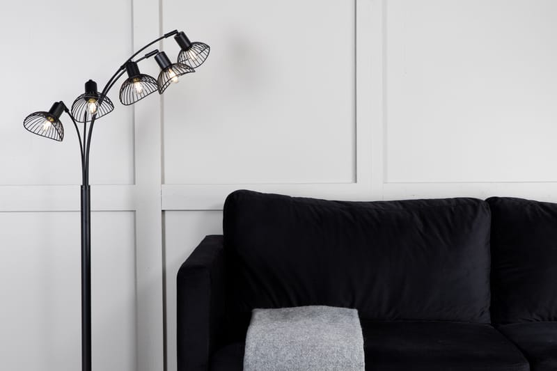 Elsa Golvlampa Dimbar LED Stor - Svart - Belysning & el - Inomhusbelysning & lampor - Golvlampa - Femarmad golvlampa