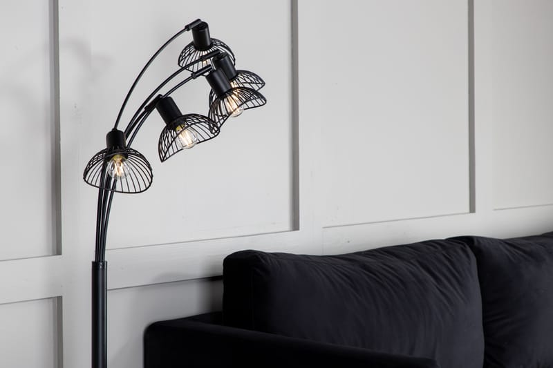 Elsa Golvlampa Dimbar LED Stor - Svart - Belysning & el - Inomhusbelysning & lampor - Golvlampa - Femarmad golvlampa