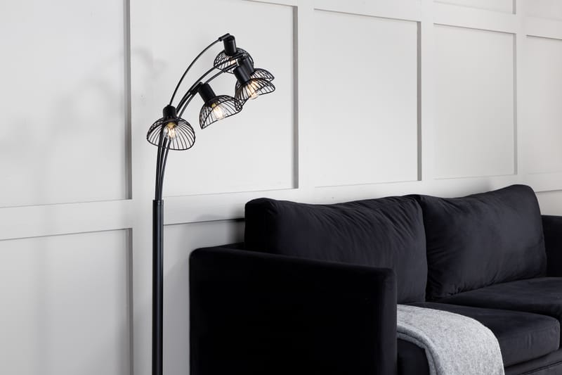 Elsa Golvlampa Dimbar LED Stor - Svart - Belysning & el - Inomhusbelysning & lampor - Golvlampa - Femarmad golvlampa