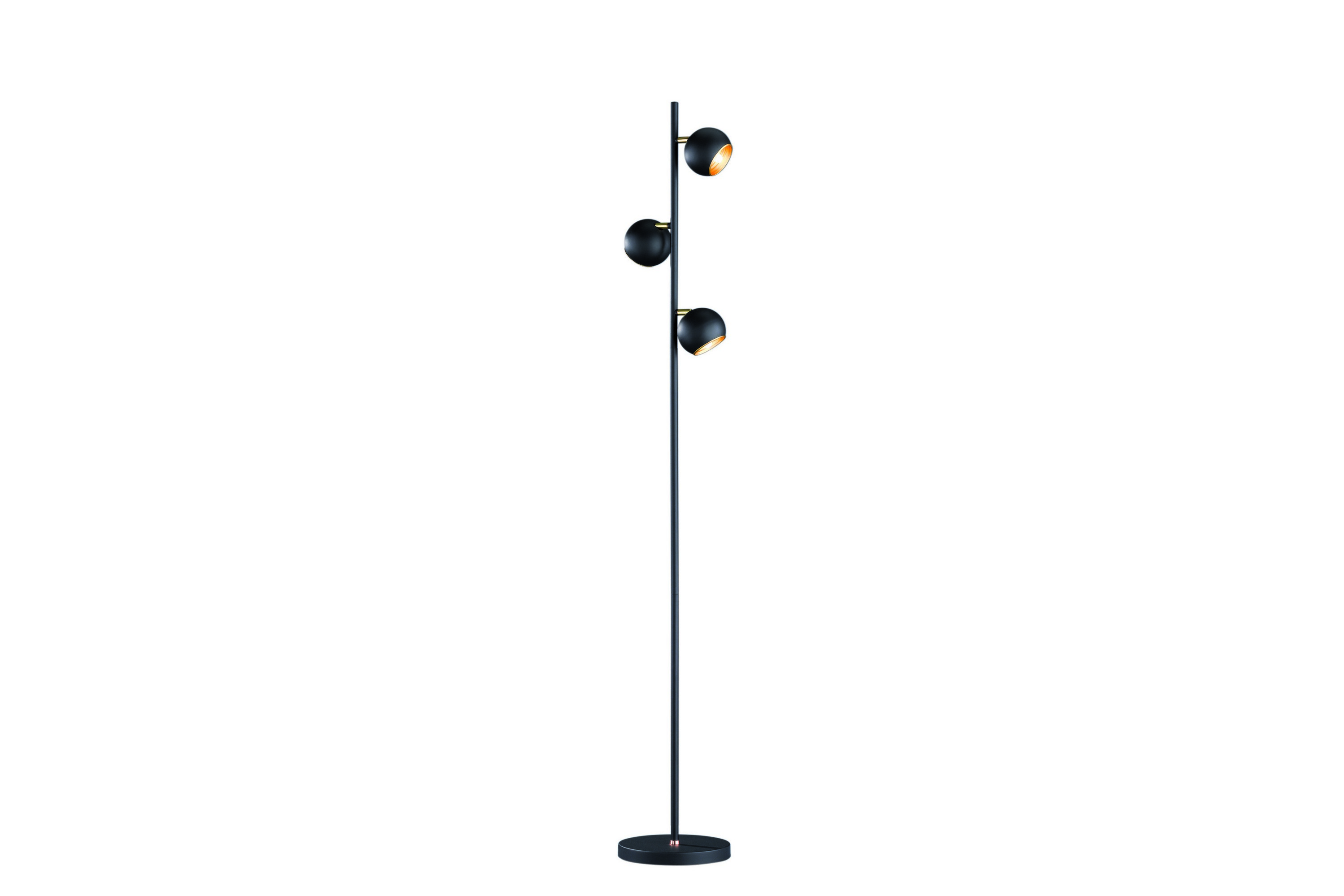 Trio Lighting Dakota golvlampa 3xG9 matt-svart/ guld - Svart/Guld Golvlampa Svart,Guld