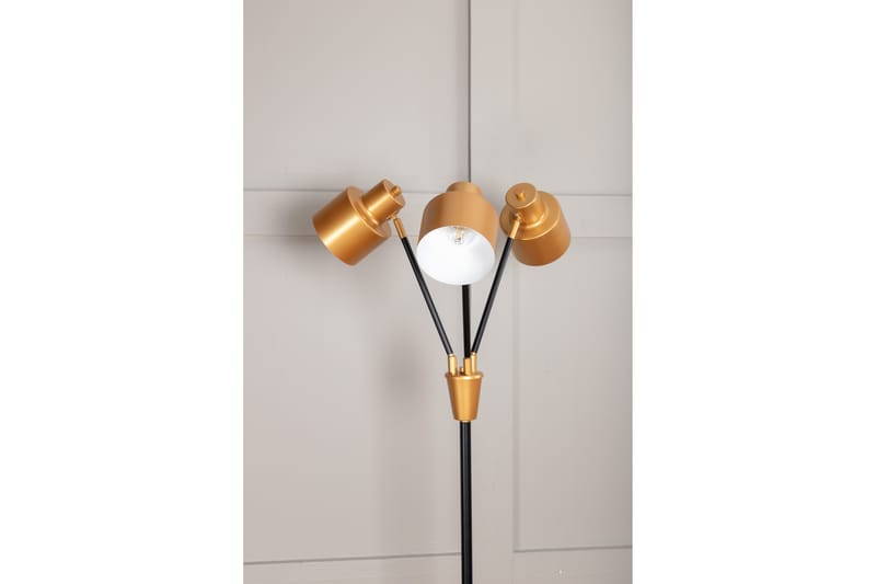 Vifta Golvlampa 3 Lampor 33 cm - Svart/Mässing - Belysning & el - Inomhusbelysning & lampor - Golvlampa - Trearmad golvlampa