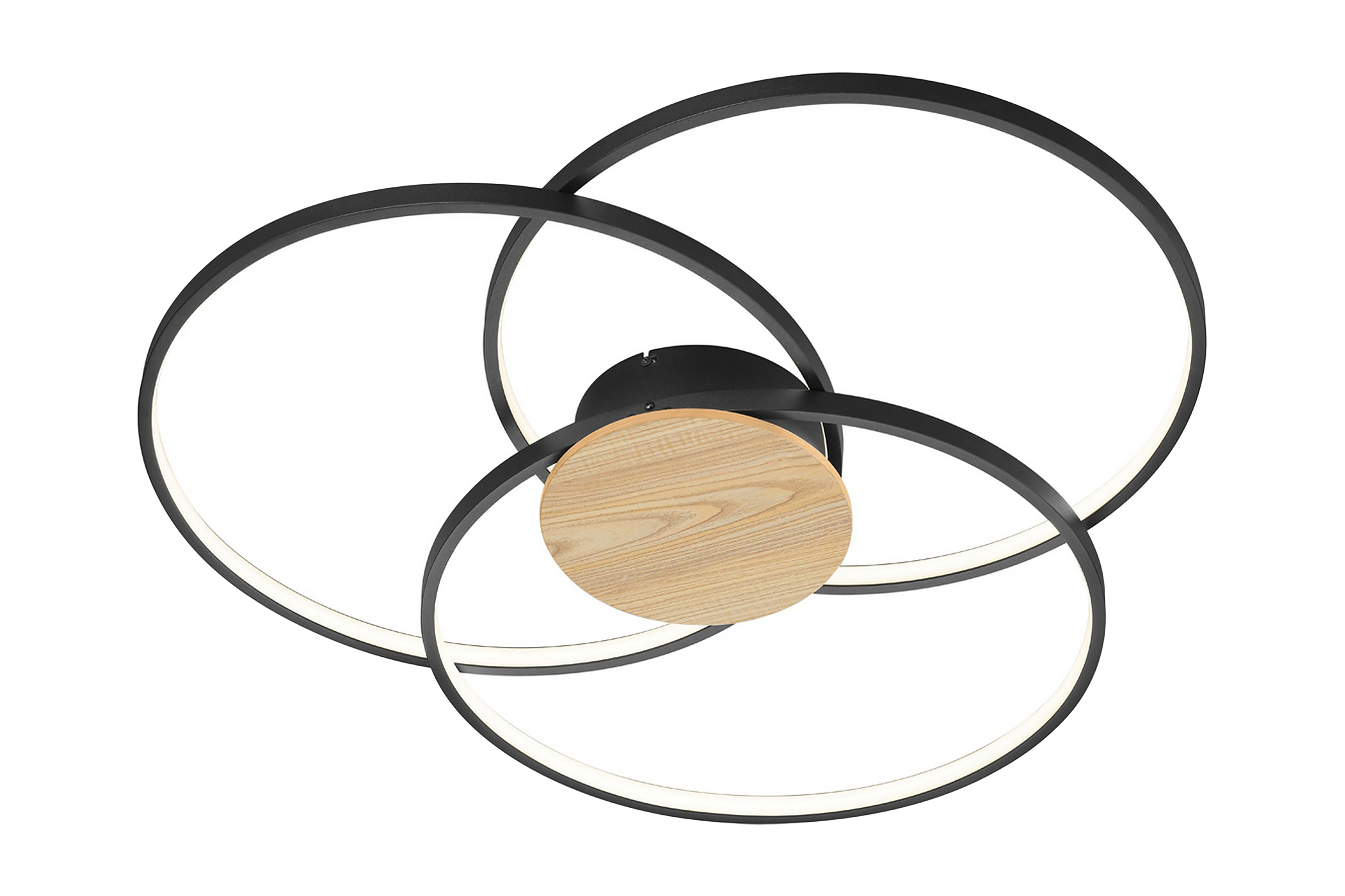 Trio Lighting Sedona LED plafond mattsvart/ trä - Taklampa kök