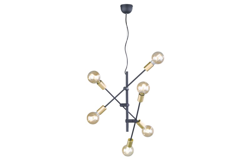 Trio Lighting Cross taklampa 6L E27 mattsvart/ guld - Mattsvart/Guld - Taklampa kök - Fönsterlampa hängande - Fönsterlampa - Pendellampor & hänglampor - Sovrumslampa - Vardagsrumslampa