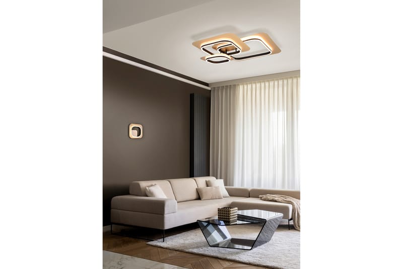 Trio Lighting Lugo LED plafond 3L mattsvart/ guld - Trio Lighting - Taklampa kök - Fönsterlampa hängande - Fönsterlampa - Pendellampor & hänglampor - Sovrumslampa - Vardagsrumslampa