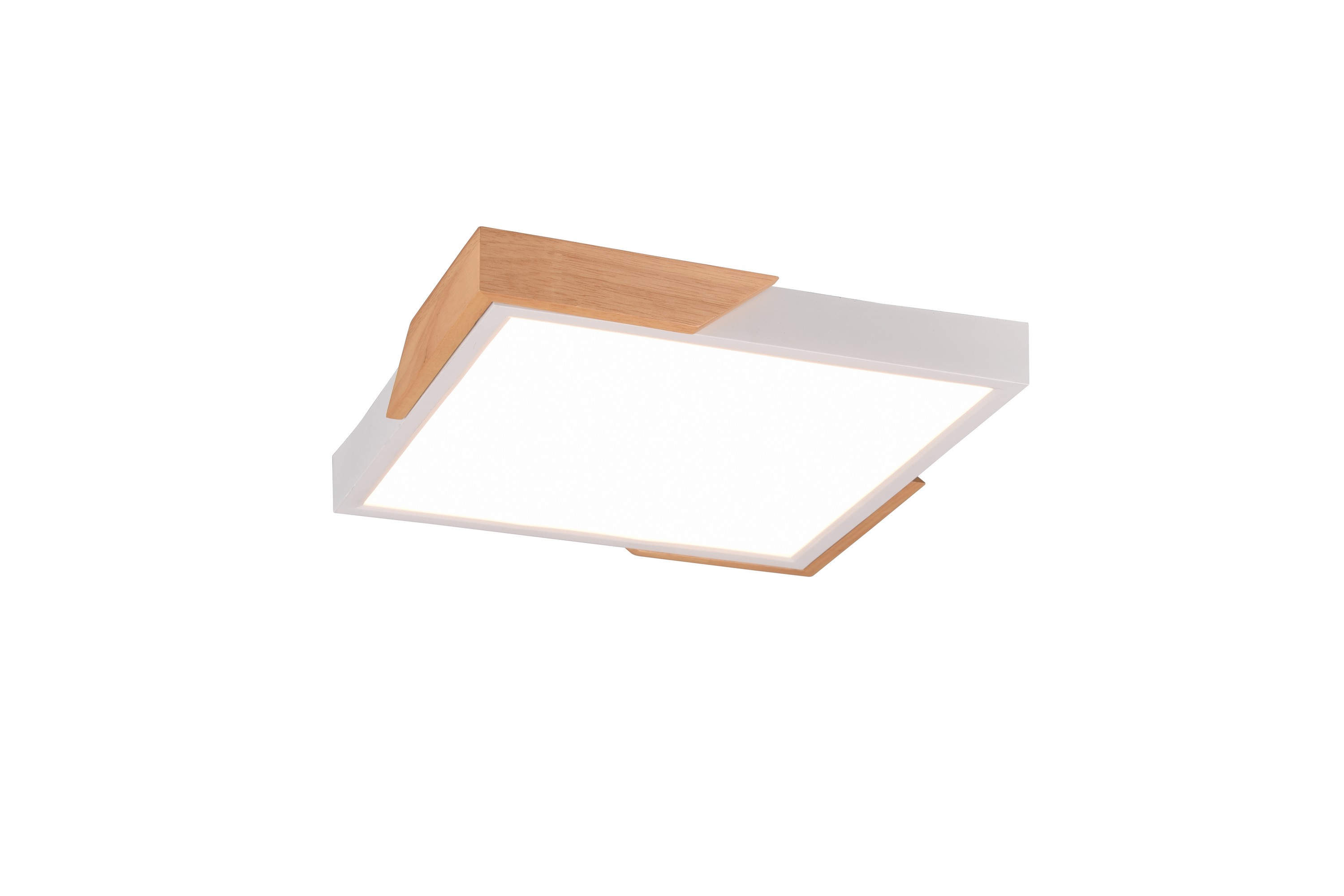 Trio Lighting Meta LED plafond mattvit/ trä - Taklampa kök Vit