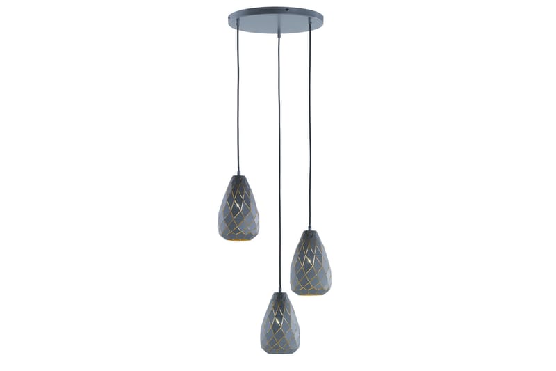 Trio Lighting Onyx taklampa 3L  E27 antracit/ guld - Guld - Taklampa kök - Fönsterlampa hängande - Fönsterlampa - Pendellampor & hänglampor - Sovrumslampa - Vardagsrumslampa