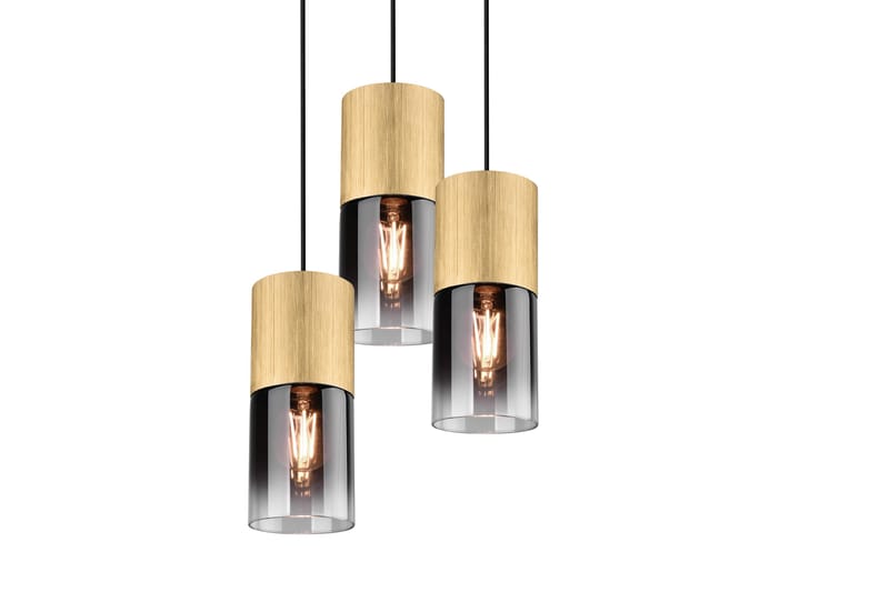 Trio Lighting Robin taklampa 3L E27 mattmässing/ rökfärgat - Taklampa kök - Fönsterlampa hängande - Fönsterlampa - Pendellampor & hänglampor - Sovrumslampa - Vardagsrumslampa