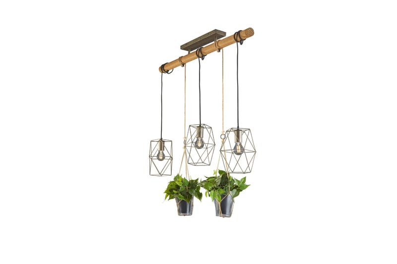 Trio Lighting Plant taklampa 3L E27 antikstål - Taklampa kök - Fönsterlampa hängande - Fönsterlampa - Pendellampor & hänglampor - Sovrumslampa - Vardagsrumslampa