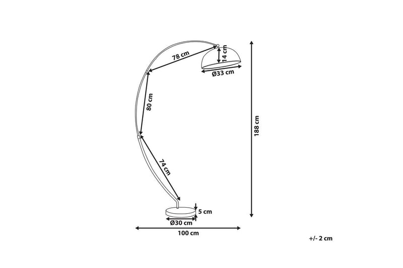 Kamai Golvlampa 188 cm - Guld - Belysning & el - Inomhusbelysning & lampor - Sovrumslampa