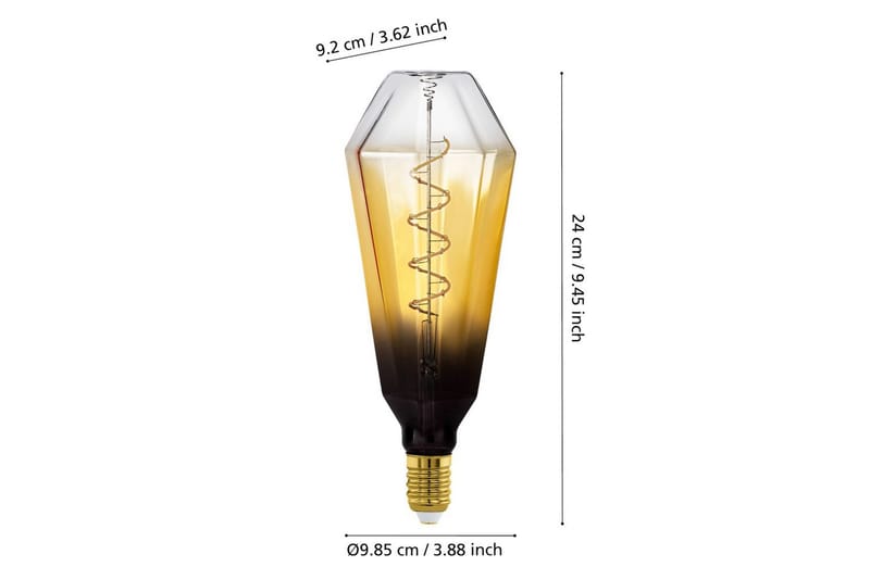 Ljuskälla Eglo LM-E27-LED T100 4W Svart-Transparent Brun - Brun - Belysning & el - Inomhusbelysning & lampor - Dekorationsbelysning