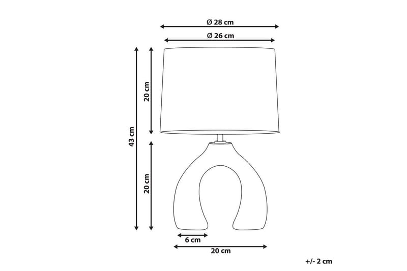 Avsaki Bordslampa 43 cm E27 - Gul/Vit - Belysning & el - Inomhusbelysning & lampor - Sänglampor & nattduksbordslampa - Sänglampa bord