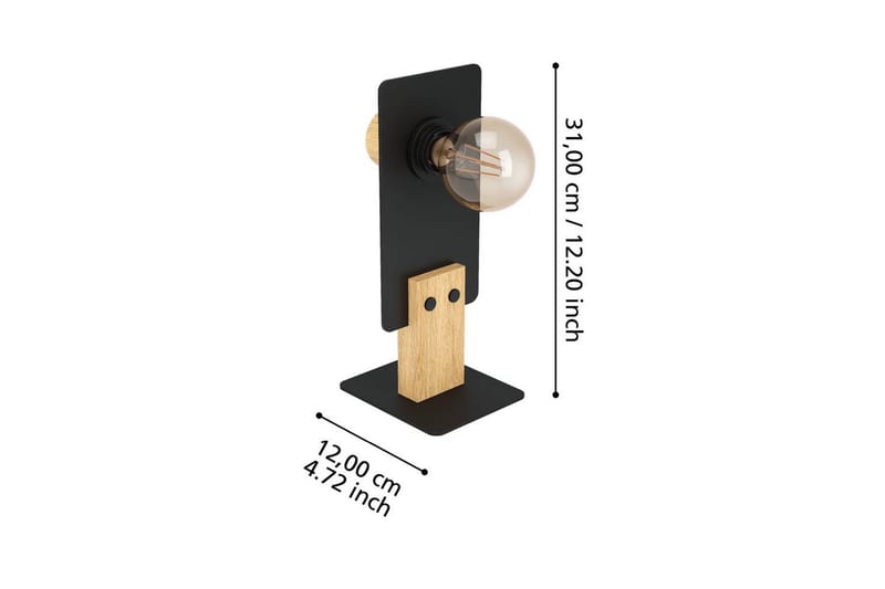 Bordslampa Eglo Bramerton - Svart/Brun - Belysning & el - Inomhusbelysning & lampor - Sänglampor & nattduksbordslampa - Sänglampa bord
