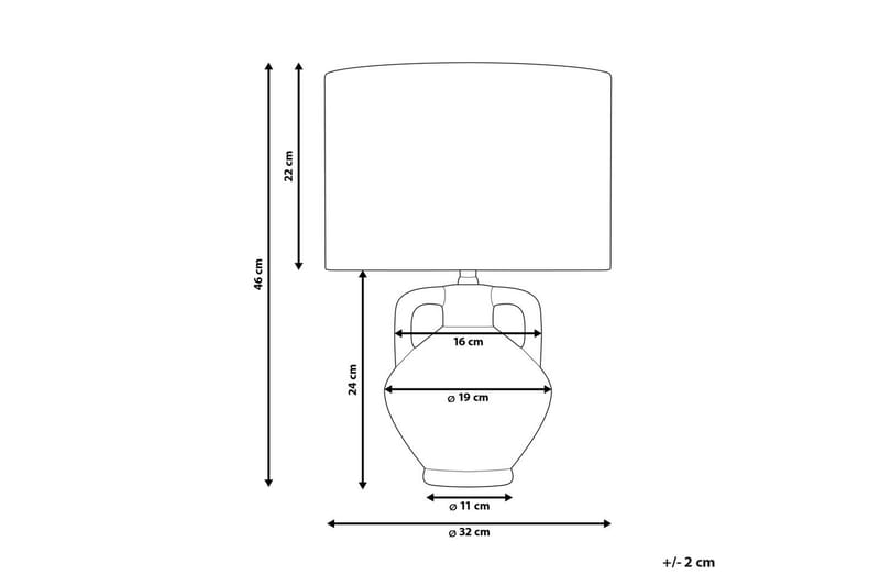 Bralad Bordslampa 46 cm E27 - Vit - Belysning & el - Inomhusbelysning & lampor - Sänglampor & nattduksbordslampa - Sänglampa bord