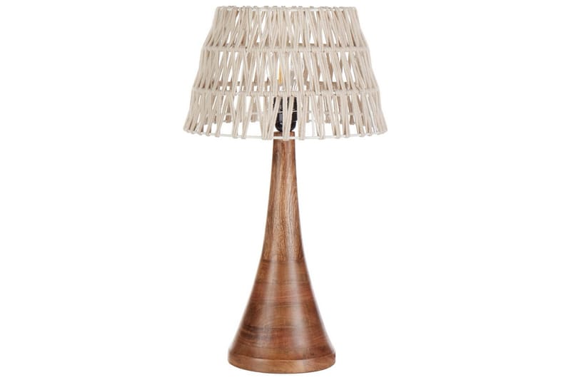 Dalino Bordslampa 47 cm E27 - Mörk trä/Beige - Belysning & el - Inomhusbelysning & lampor - Sänglampor & nattduksbordslampa - Sänglampa bord