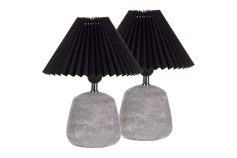 Dovgado Bordslampa 2 st 32 cm E27 - Ljusgrå/Svart - Belysning & el - Inomhusbelysning & lampor - Sänglampor & nattduksbordslampa - Sänglampa bord