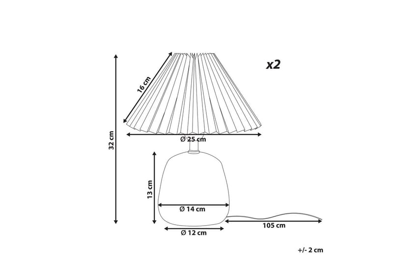 Dovgado Bordslampa 2 st 32 cm E27 - Ljusgrå/Svart - Belysning & el - Inomhusbelysning & lampor - Sänglampor & nattduksbordslampa - Sänglampa bord