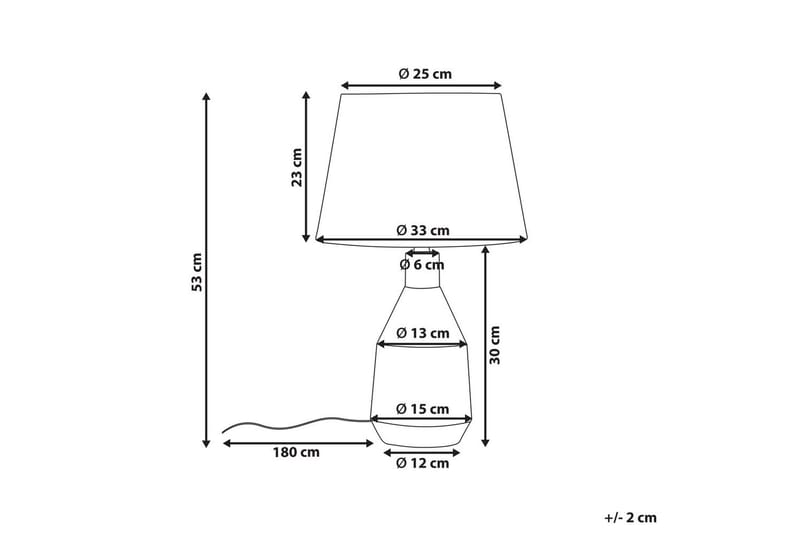 Lombre Bordslampa 53 cm E27 - Vit - Belysning & el - Inomhusbelysning & lampor - Sänglampor & nattduksbordslampa - Sänglampa bord