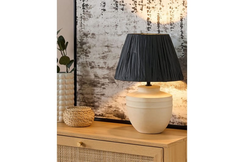 Thira Bordslampa 44 cm E27 - Beige/Svart - Belysning & el - Inomhusbelysning & lampor - Sänglampor & nattduksbordslampa - Sänglampa bord