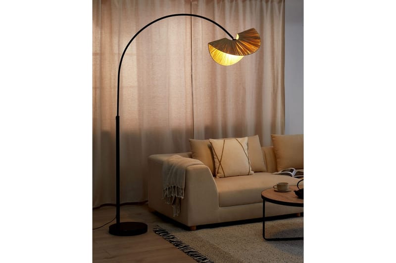 Santover Golvlampa 189 cm - Svart/Natur - Belysning & el - Inomhusbelysning & lampor - Sovrumslampa