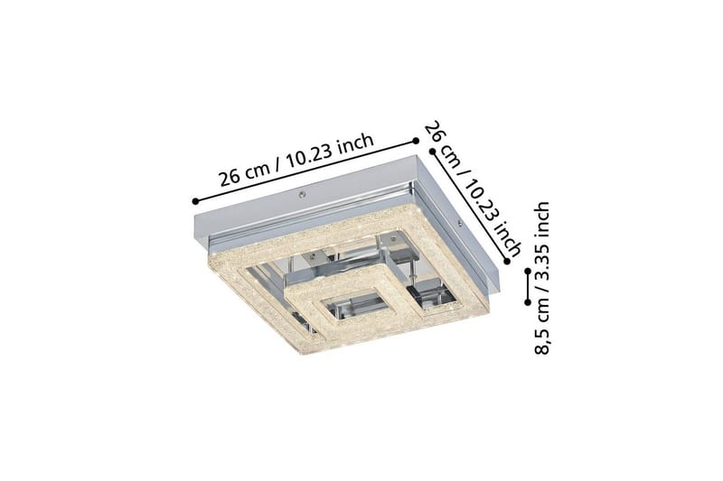 Taklampa Eglo Fradelo 260x260 mm - Krom - Belysning & el - Inomhusbelysning & lampor - Sovrumslampa - Taklampa sovrum