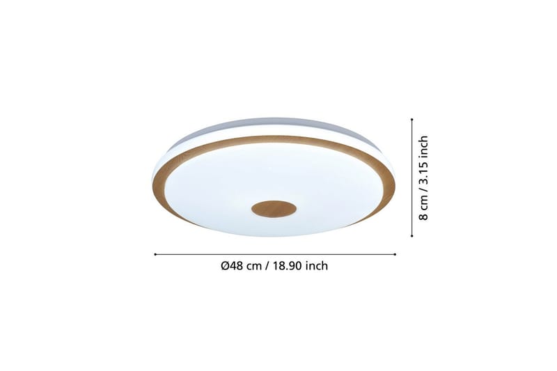 Taklampa Eglo Lanciano 1 480 mm - Vit/Brun - Belysning & el - Inomhusbelysning & lampor - Sovrumslampa - Taklampa sovrum