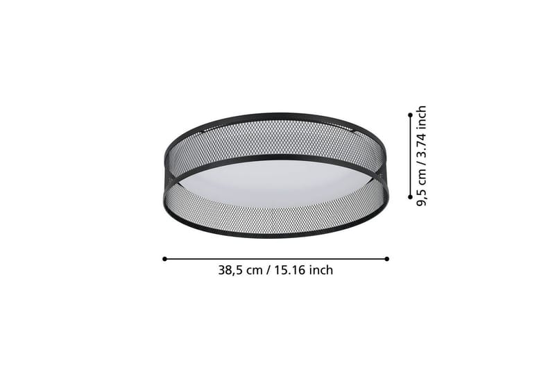 Taklampa Eglo Luppineria Ø385 mm Svart Vit - Svart - Belysning & el - Inomhusbelysning & lampor - Sovrumslampa - Taklampa sovrum