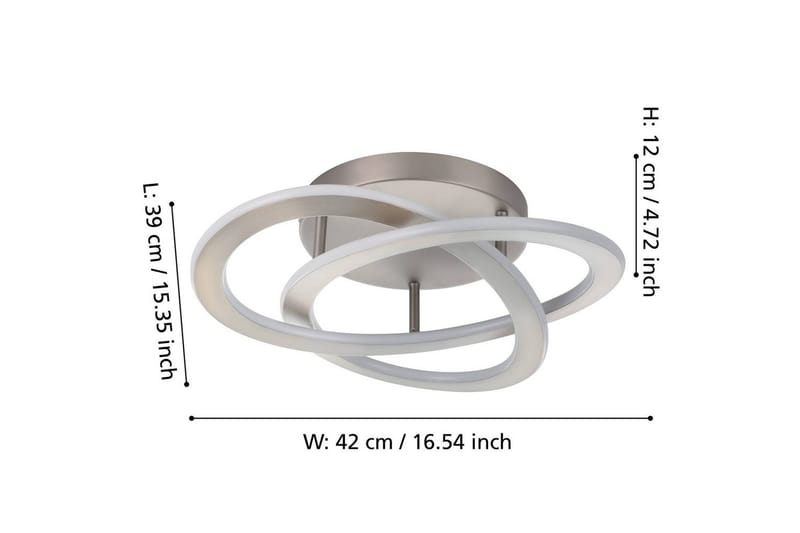 Taklampa Eglo Rolimare Nickel-Matt/Vit - Nickel - Belysning & el - Inomhusbelysning & lampor - Sovrumslampa - Taklampa sovrum