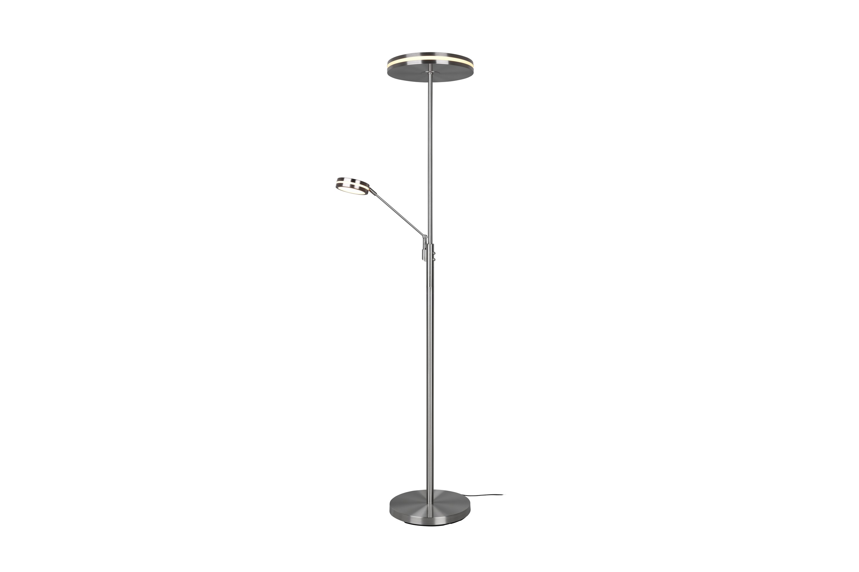 Trio Lighting Franklin LED golvlampa uplight borstad stål - Sovrumslampa Silver