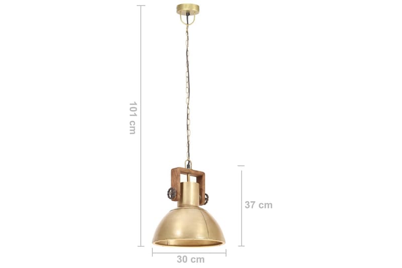 Hänglampa industriell 25 W mässing rund 30 cm E27 - Flerfärgad - Taklampa kök - Fönsterlampa hängande - Fönsterlampa - Pendellampor & hänglampor - Sovrumslampa - Vardagsrumslampa