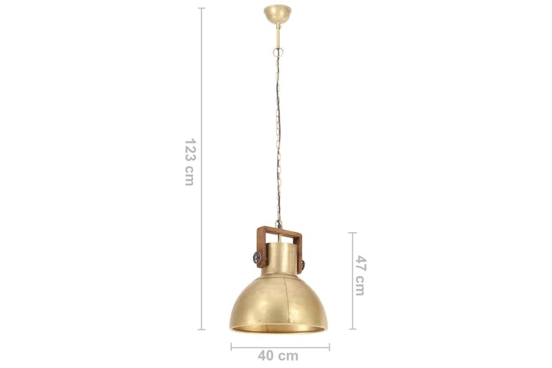 Hänglampa industriell 25 W mässing rund 40 cm E27 - Flerfärgad - Belysning & el - Inomhusbelysning & lampor - Taklampa & takbelysning - Pendellampor & hänglampor