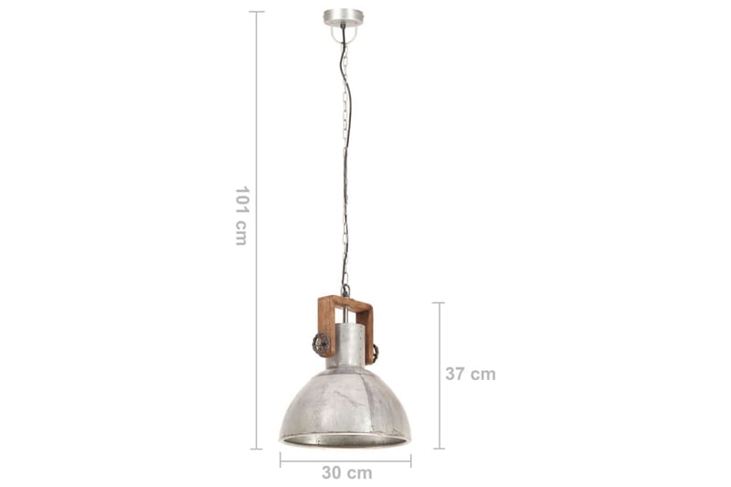 Hänglampa industriell 25 W silver rund 30 cm E27 - Silver - Taklampa kök - Fönsterlampa hängande - Fönsterlampa - Pendellampor & hänglampor - Sovrumslampa - Vardagsrumslampa