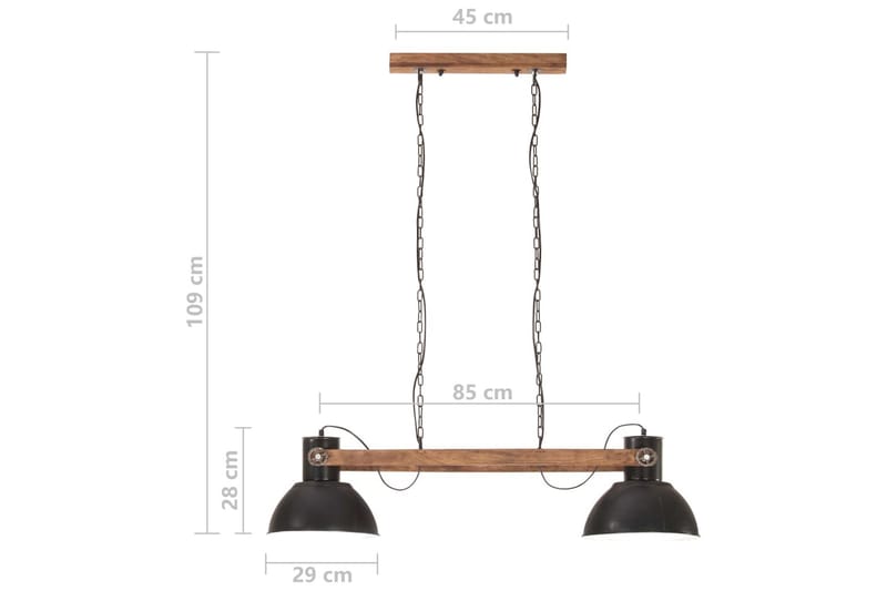 Hänglampa industriell 25 W svart 109 cm E27 - Svart - Taklampa kök - Fönsterlampa hängande - Fönsterlampa - Pendellampor & hänglampor - Sovrumslampa - Vardagsrumslampa