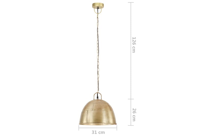 Hänglampa industriell vintage 25 W mässing rund 31 cm E27 - Guld - Taklampa kök - Fönsterlampa hängande - Fönsterlampa - Pendellampor & hänglampor - Sovrumslampa - Vardagsrumslampa