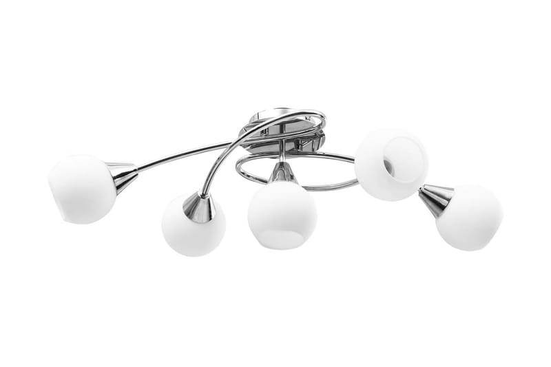 Taklampa med keramikskärmar för 5 E14-lampor vit klot - Vit - Taklampa kök - Fönsterlampa hängande - Fönsterlampa - Pendellampor & hänglampor - Sovrumslampa - Vardagsrumslampa