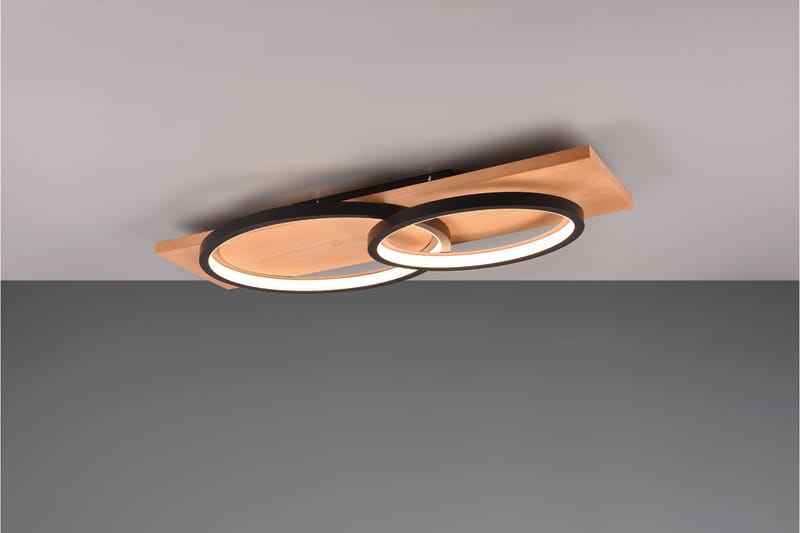 Trio Lighting Barca LED plafond 2L mattsvart/ trä - Belysning & el - Inomhusbelysning & lampor - Taklampa & takbelysning - Plafond